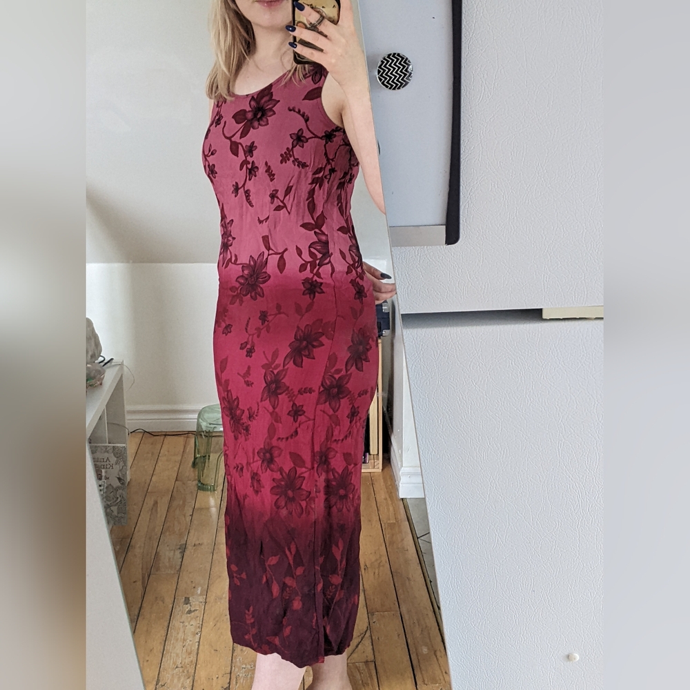 cleo Burgundy Floral Maxi Dress